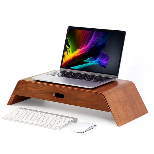 Wooden laptop riser stand
